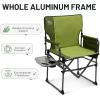 imageTIMBER RIDGE Aluminum Camping Directors Chair with Side Table Pocket Portable Folding Chair Heavy Duty Lawn Chair for Fishing Trip Picnic Concert Outdoor 400lbs Tan 2 PackGreen2 Set