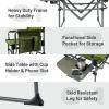 imageTIMBER RIDGE Aluminum Camping Directors Chair with Side Table Pocket Portable Folding Chair Heavy Duty Lawn Chair for Fishing Trip Picnic Concert Outdoor 400lbs Tan 2 PackGreen2 Set