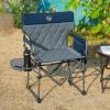 imageTIMBER RIDGE Aluminum Camping Directors Chair with Side Table Pocket Portable Folding Chair Heavy Duty Lawn Chair for Fishing Trip Picnic Concert Outdoor 400lbs Tan 2 PackBlue