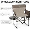 imageTIMBER RIDGE Aluminum Camping Directors Chair with Side Table Pocket Portable Folding Chair Heavy Duty Lawn Chair for Fishing Trip Picnic Concert Outdoor 400lbs Tan 2 PackTan2 Set
