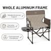 imageTIMBER RIDGE Aluminum Camping Directors Chair with Side Table Pocket Portable Folding Chair Heavy Duty Lawn Chair for Fishing Trip Picnic Concert Outdoor 400lbs Tan 2 PackTan2 Set