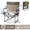 imageTIMBER RIDGE Aluminum Camping Directors Chair with Side Table Pocket Portable Folding Chair Heavy Duty Lawn Chair for Fishing Trip Picnic Concert Outdoor 400lbs Tan 2 PackTan2 Set