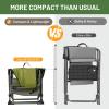 imageTIMBER RIDGE Aluminum Camping Directors Chair with Side Table Pocket Portable Folding Chair Heavy Duty Lawn Chair for Fishing Trip Picnic Concert Outdoor 400lbs Tan 2 PackGreen2 Set
