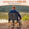 imageTIMBER RIDGE Aluminum Camping Directors Chair with Side Table Pocket Portable Folding Chair Heavy Duty Lawn Chair for Fishing Trip Picnic Concert Outdoor 400lbs Tan 2 PackHeated Grey2 Set