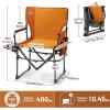 imageTIMBER RIDGE Aluminum Camping Directors Chair with Side Table Pocket Portable Folding Chair Heavy Duty Lawn Chair for Fishing Trip Picnic Concert Outdoor 400lbs Tan 2 PackOrange2 Set