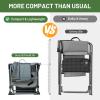 imageTIMBER RIDGE Aluminum Camping Directors Chair with Side Table Pocket Portable Folding Chair Heavy Duty Lawn Chair for Fishing Trip Picnic Concert Outdoor 400lbs Tan 2 PackGrey2 Set