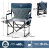 imageTIMBER RIDGE Aluminum Camping Directors Chair with Side Table Pocket Portable Folding Chair Heavy Duty Lawn Chair for Fishing Trip Picnic Concert Outdoor 400lbs Tan 2 PackNavy2 Set