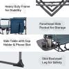 imageTIMBER RIDGE Aluminum Camping Directors Chair with Side Table Pocket Portable Folding Chair Heavy Duty Lawn Chair for Fishing Trip Picnic Concert Outdoor 400lbs Tan 2 PackNavy2 Set