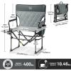imageTIMBER RIDGE Aluminum Camping Directors Chair with Side Table Pocket Portable Folding Chair Heavy Duty Lawn Chair for Fishing Trip Picnic Concert Outdoor 400lbs Tan 2 PackGrey2 Set