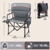 imageTIMBER RIDGE Aluminum Camping Directors Chair with Side Table Pocket Portable Folding Chair Heavy Duty Lawn Chair for Fishing Trip Picnic Concert Outdoor 400lbs Tan 2 PackHeated Grey