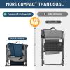 imageTIMBER RIDGE Aluminum Camping Directors Chair with Side Table Pocket Portable Folding Chair Heavy Duty Lawn Chair for Fishing Trip Picnic Concert Outdoor 400lbs Tan 2 PackNavy2 Set