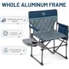 imageTIMBER RIDGE Aluminum Camping Directors Chair with Side Table Pocket Portable Folding Chair Heavy Duty Lawn Chair for Fishing Trip Picnic Concert Outdoor 400lbs Tan 2 PackNavy2 Set