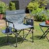 imageTIMBER RIDGE Aluminum Camping Directors Chair with Side Table Pocket Portable Folding Chair Heavy Duty Lawn Chair for Fishing Trip Picnic Concert Outdoor 400lbs Tan 2 PackGrey2 Set