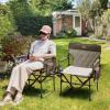 imageTIMBER RIDGE Aluminum Camping Directors Chair with Side Table Pocket Portable Folding Chair Heavy Duty Lawn Chair for Fishing Trip Picnic Concert Outdoor 400lbs Tan 2 PackTan