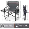 imageTIMBER RIDGE Aluminum Oversized Camping Chair Lightweight Portable Directors Chair with Side Table Detachable Side Pocket for Outdoor Camping Lawn Picnic Support 400lbs BlackGrey With Heating