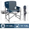 imageTIMBER RIDGE Aluminum Oversized Camping Chair Lightweight Portable Directors Chair with Side Table Detachable Side Pocket for Outdoor Camping Lawn Picnic Support 400lbs BlackBlue2 Set