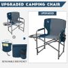 imageTIMBER RIDGE Aluminum Oversized Camping Chair Lightweight Portable Directors Chair with Side Table Detachable Side Pocket for Outdoor Camping Lawn Picnic Support 400lbs BlackBlue