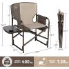 imageTIMBER RIDGE Aluminum Oversized Camping Chair Lightweight Portable Directors Chair with Side Table Detachable Side Pocket for Outdoor Camping Lawn Picnic Support 400lbs BlackTan2 Set