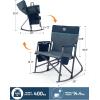 imageTIMBER RIDGE Aluminum Oversized Camping Chair Lightweight Portable Directors Chair with Side Table Detachable Side Pocket for Outdoor Camping Lawn Picnic Support 400lbs BlackBlue With Rocking