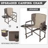 imageTIMBER RIDGE Aluminum Oversized Camping Chair Lightweight Portable Directors Chair with Side Table Detachable Side Pocket for Outdoor Camping Lawn Picnic Support 400lbs BlackTan