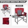 imageTIMBER RIDGE Aluminum Oversized Camping Chair Lightweight Portable Directors Chair with Side Table Detachable Side Pocket for Outdoor Camping Lawn Picnic Support 400lbs BlackRed2 Set