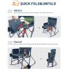 imageTIMBER RIDGE Aluminum Oversized Camping Chair Lightweight Portable Directors Chair with Side Table Detachable Side Pocket for Outdoor Camping Lawn Picnic Support 400lbs BlackBlue With Rocking