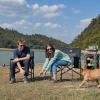 imageTIMBER RIDGE Aluminum Oversized Camping Chair Lightweight Portable Directors Chair with Side Table Detachable Side Pocket for Outdoor Camping Lawn Picnic Support 400lbs BlackBlack Brown2 Set