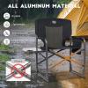 imageTIMBER RIDGE Aluminum Oversized Camping Chair Lightweight Portable Directors Chair with Side Table Detachable Side Pocket for Outdoor Camping Lawn Picnic Support 400lbs BlackBlack