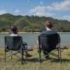 imageTIMBER RIDGE Aluminum Oversized Camping Chair Lightweight Portable Directors Chair with Side Table Detachable Side Pocket for Outdoor Camping Lawn Picnic Support 400lbs BlackBlack