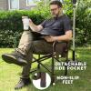 imageTIMBER RIDGE Aluminum Oversized Camping Chair Lightweight Portable Directors Chair with Side Table Detachable Side Pocket for Outdoor Camping Lawn Picnic Support 400lbs BlackTan
