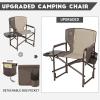 imageTIMBER RIDGE Aluminum Oversized Camping Chair Lightweight Portable Directors Chair with Side Table Detachable Side Pocket for Outdoor Camping Lawn Picnic Support 400lbs BlackTan2 Set