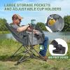 imageTIMBER RIDGE Hammock Camping Chair Oversized Swinging Chair with Adjustable Back and Seat Height Portable Folding Rocking Camping Chair for Outdoor Lawn Backyard and Patio Supports 400lbsGrey2 Pack