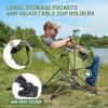 imageTIMBER RIDGE Hammock Camping Chair Oversized Swinging Chair with Adjustable Back and Seat Height Portable Folding Rocking Camping Chair for Outdoor Lawn Backyard and Patio Supports 400lbsGreen2 Pack