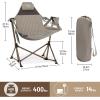 imageTIMBER RIDGE Hammock Camping Chair Oversized Swinging Chair with Adjustable Back and Seat Height Portable Folding Rocking Camping Chair for Outdoor Lawn Backyard and Patio Supports 400lbsTan