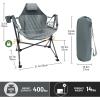 imageTIMBER RIDGE Hammock Camping Chair Oversized Swinging Chair with Adjustable Back and Seat Height Portable Folding Rocking Camping Chair for Outdoor Lawn Backyard and Patio Supports 400lbsGrey2 Pack