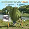 imageTIMBER RIDGE Hammock Camping Chair Oversized Swinging Chair with Adjustable Back and Seat Height Portable Folding Rocking Camping Chair for Outdoor Lawn Backyard and Patio Supports 400lbsGreen2 Pack