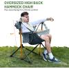 imageTIMBER RIDGE Hammock Camping Chair Oversized Swinging Chair with Adjustable Back and Seat Height Portable Folding Rocking Camping Chair for Outdoor Lawn Backyard and Patio Supports 400lbsGrey