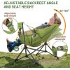 imageTIMBER RIDGE Hammock Camping Chair Oversized Swinging Chair with Adjustable Back and Seat Height Portable Folding Rocking Camping Chair for Outdoor Lawn Backyard and Patio Supports 400lbsGreen2 Pack