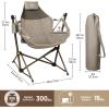 imageTIMBER RIDGE Hammock Camping Chair with Adjustable Backrest Heavy Duty Folding Hammock Chair Supports 300lbs Portable Hammock Chair for Camping Travelling and Patio TanTan 2 Set