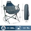 imageTIMBER RIDGE Hammock Camping Chair with Adjustable Backrest Heavy Duty Folding Hammock Chair Supports 300lbs Portable Hammock Chair for Camping Travelling and Patio TanBlue 2 Set
