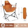 imageTIMBER RIDGE Hammock Camping Chair with Adjustable Backrest Heavy Duty Folding Hammock Chair Supports 300lbs Portable Hammock Chair for Camping Travelling and Patio TanOrange 2 Set