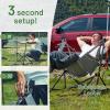 imageTIMBER RIDGE Hammock Camping Chair with Adjustable Backrest Heavy Duty Folding Hammock Chair Supports 300lbs Portable Hammock Chair for Camping Travelling and Patio TanGrey
