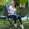 imageTIMBER RIDGE Oversized Folding Camping Chair High Back Heavy Duty for Adults Support up to 500lbs with Cup Holder Side Pocket Cooler Bag 2 PackBlue 2 Set