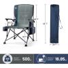 imageTIMBER RIDGE Oversized Folding Camping Chair High Back Heavy Duty for Adults Support up to 500lbs with Cup Holder Side Pocket Cooler Bag 2 PackBlue