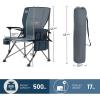 imageTIMBER RIDGE Oversized Folding Camping Chair High Back Heavy Duty for Adults Support up to 500lbs with Cup Holder Side Pocket Cooler Bag 2 PackBluelumbar Support