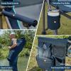 imageTIMBER RIDGE Oversized Folding Camping Chair High Back Heavy Duty for Adults Support up to 500lbs with Cup Holder Side Pocket Cooler Bag 2 PackBluelumbar Support