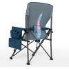imageTIMBER RIDGE Oversized Folding Camping Chair High Back Heavy Duty for Adults Support up to 500lbs with Cup Holder Side Pocket Cooler Bag 2 PackBluelumbar Support