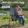 imageTIMBER RIDGE Oversized Folding Camping Chair High Back Heavy Duty for Adults Support up to 500lbs with Cup Holder Side Pocket Cooler Bag 2 PackBluelumbar Support