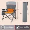 imageTIMBER RIDGE Oversized Folding Camping Chair High Back Heavy Duty for Adults Support up to 500lbs with Cup Holder Side Pocket Cooler Bag 2 PackGray With Heating Function