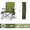 imageTIMBER RIDGE Oversized Folding Camping Chair High Back Heavy Duty for Adults Support up to 500lbs with Cup Holder Side Pocket Cooler Bag 2 PackGreen 2 Set